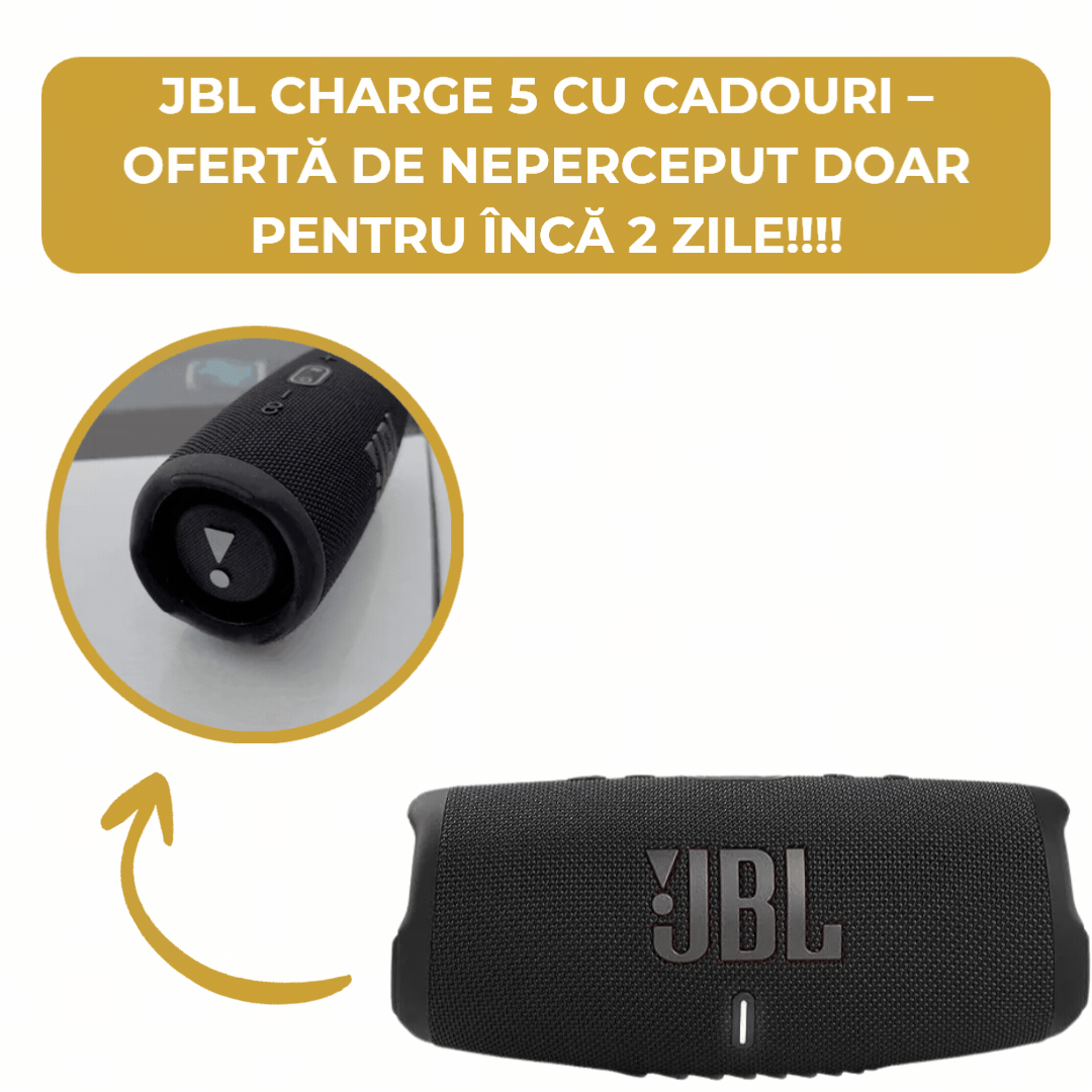 JBL Charge 5 - Cel mai bun și cel mai puternic sunet + cadou surpriză (DOAR ÎN ACEASTĂ SĂPTĂMÂNĂ!)